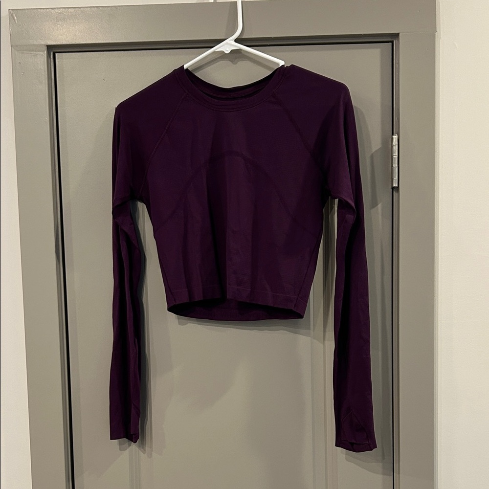 Lululemon Swiftly Purple Long Sleeve Crop Top